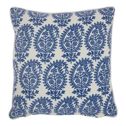 Mina Victory Life Styles Printed Paisley Blue Throw Pillow