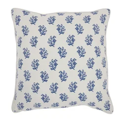 Mina Victory Life Styles Printed Branches Blue Throw Pillow