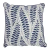 Mina Victory Life Styles Printed Leaves Blue Throw Pillow