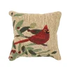 Liora Manne Frontporch Cardinal With Berries Indoor Outdoor Throw Pillow -Safavieh Store 4412303