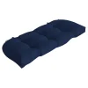 Arden Selections Outdoor Wicker Settee Cushion 2 Arden Selections Outdoor Wicker Settee Cushion -Safavieh Store 4493837 Sapphire Blue Leala