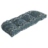 Arden Selections Outdoor Wicker Settee Cushion -Safavieh Store 4493838 Sapphire Paisley