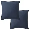 Levtex Home 2-pack Washed Linen Square Throw Pillow Cover -Safavieh Store 4532967 Navy