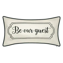 Edie At Home Edie@Home "Be Our Guest" Lumbar Decorative Pillow