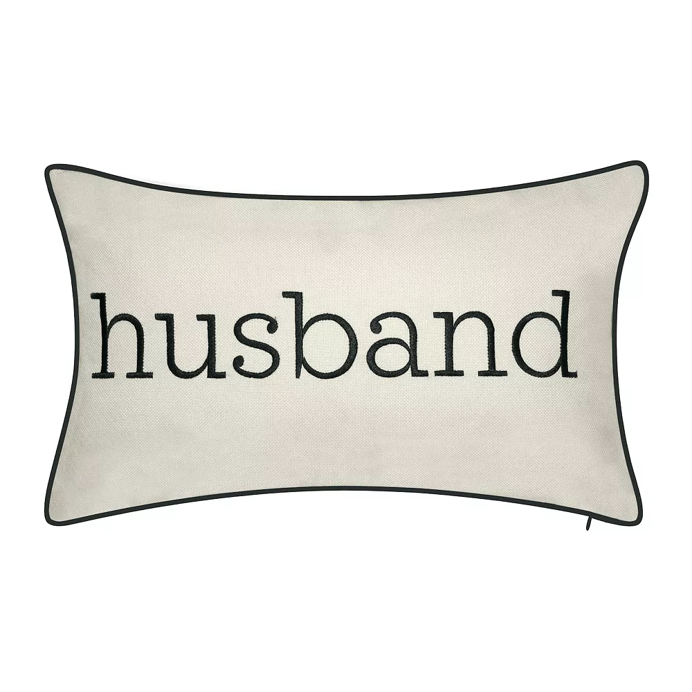 Edie At Home Edie@Home Celebrations "Husband" Lumbar Decorative Pillow 3 Edie At Home Edie@Home Celebrations "Husband" Lumbar Decorative Pillow