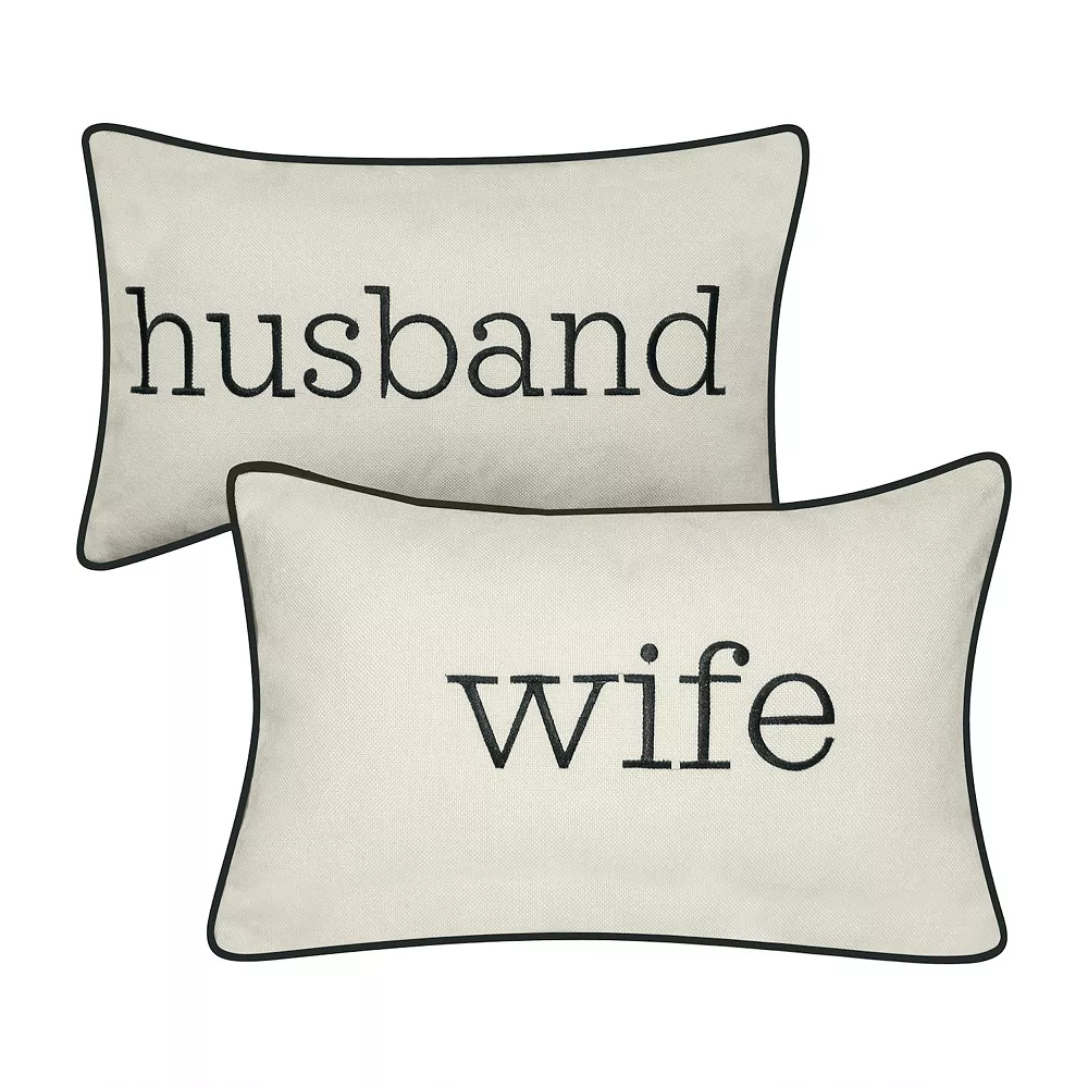 Edie At Home Edie@Home Celebrations "Husband" Lumbar Decorative Pillow 4 Edie At Home Edie@Home Celebrations "Husband" Lumbar Decorative Pillow - Image 2