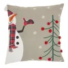 Mina Victory Snowman With Tree Throw Pillow