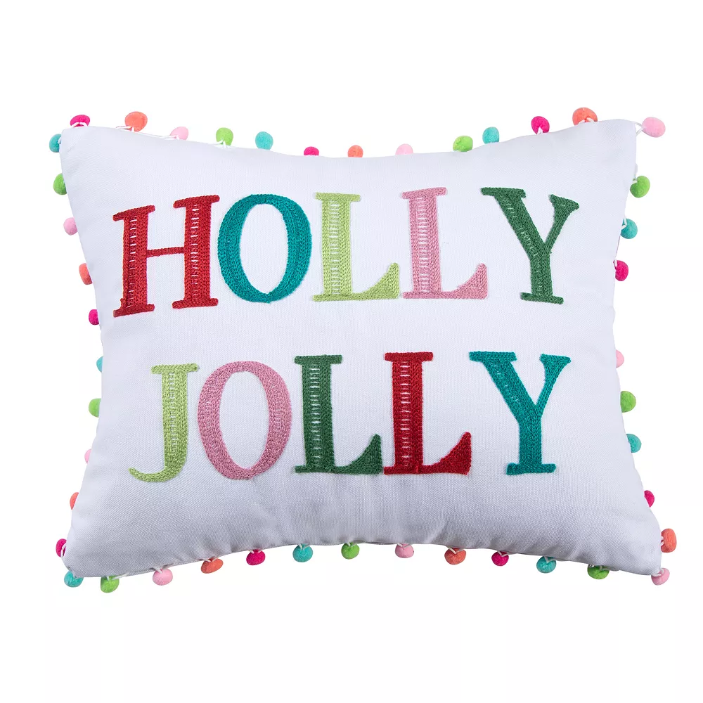 Levtex Home Merry & Bright Holly Jolly Pom Pillow 3 Levtex Home Merry & Bright Holly Jolly Pom Pillow