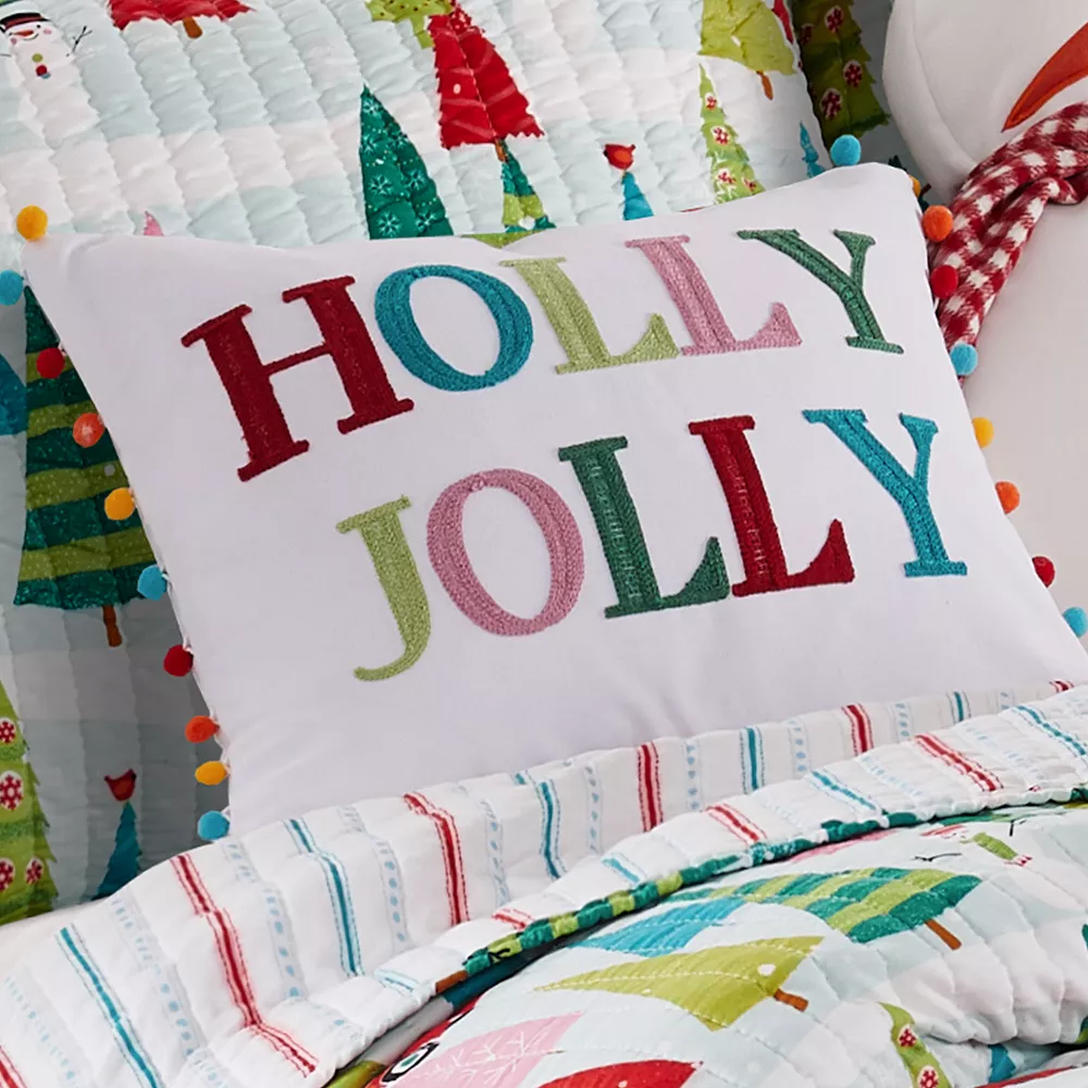 Levtex Home Merry & Bright Holly Jolly Pom Pillow 4 Levtex Home Merry & Bright Holly Jolly Pom Pillow - Image 2