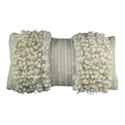SAATVIK Handwoven Feather Fill Oblong Throw Pillow