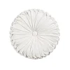 Lush Décor Lush Decor Round Pleated Soft Velvet Throw Pillow -Safavieh Store 4671318 White