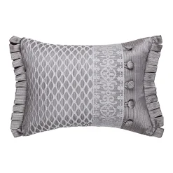 Five Queens Court Lafayette Silver Boudoir Decorative Throw Pillow