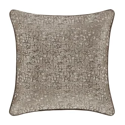 Five Queens Court Calgary Taupe 20" Square Decorative Throw Pillow