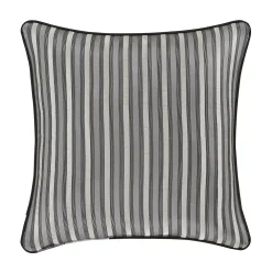 Five Queens Court Silverstone Silver 20" Square Decorative Throw Pillow
