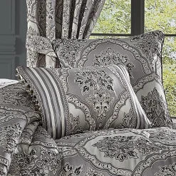 Five Queens Court Silverstone Silver Boudoir Decorative Throw Pillow -Safavieh Store 4790312 ALT