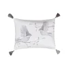 Homthreads Arista Gray Birds Tassel Pillow