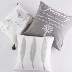 Homthreads Arista Gray Birds Tassel Pillow -Safavieh Store 4888599 ALT3