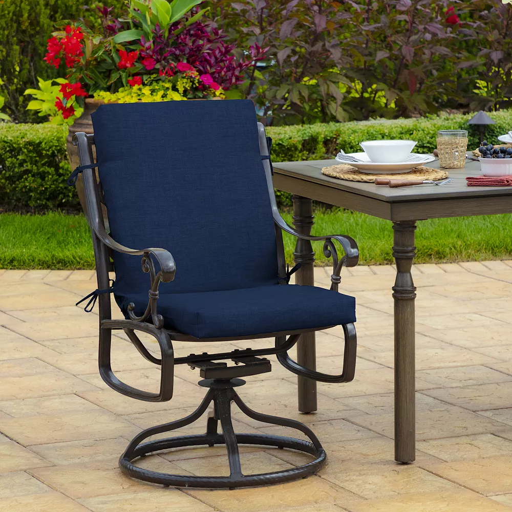 Arden Selections Leala Texture Outdoor Mid Back Dining Chair Cushion 4 Arden Selections Leala Texture Outdoor Mid Back Dining Chair Cushion - Image 2