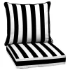 Arden Selections Cabana Stripe Outdoor Deep Seat Set -Safavieh Store 4895773 Black