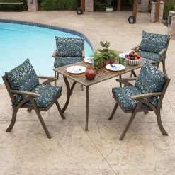 Arden Selections Aurora Damask Outdoor Dining Chair Cushion Set -Safavieh Store 4895824 ALT3