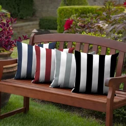 Arden Selections Cabana Stripe Outdoor Square Pillow 10 Arden Selections Cabana Stripe Outdoor Square Pillow -Safavieh Store 4928530 ALT4
