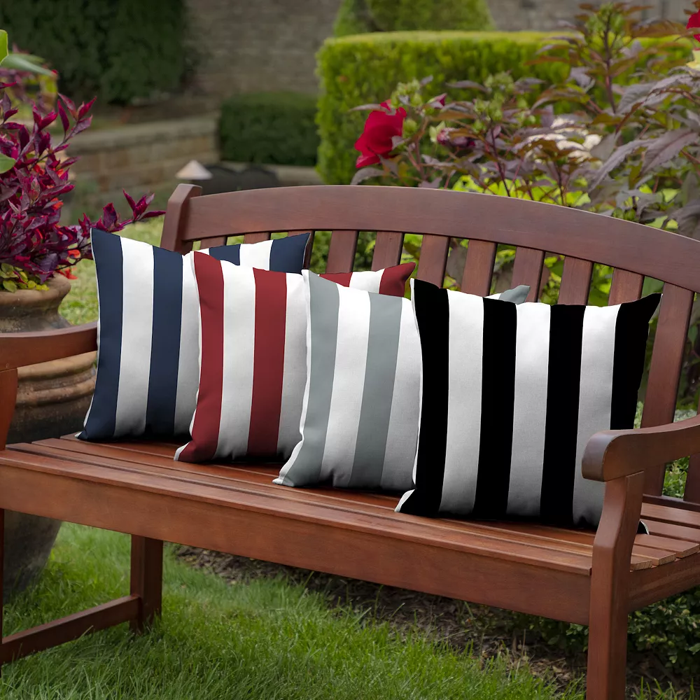 Arden Selections Cabana Stripe Outdoor Square Pillow 6 Arden Selections Cabana Stripe Outdoor Square Pillow - Image 4