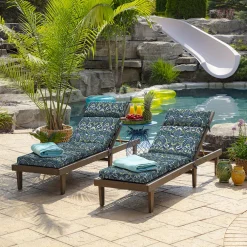 Arden Selections Aurora Damask Outdoor Chaise Lounge Cushion -Safavieh Store 4928561 ALT3