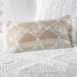 Levtex Home Harleson White Diamonds Tassels Pillow -Safavieh Store 4932743 ALT