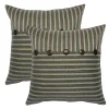 HFI Ticking Stripe Pieced 2-piece Throw Pillow Set