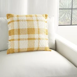 Kathy Ireland Woven Plaid Check Throw Pillow -Safavieh Store 5026583 ALT