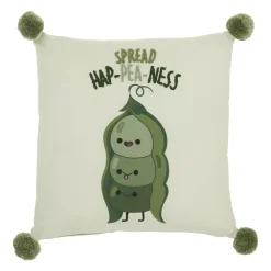 Mina Victory Plush Hap-Pea-Ness Throw Pillow