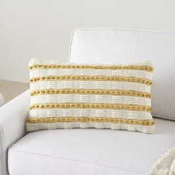 Mina Victory Life Styles Woven Lines And Dots Throw Pillow -Safavieh Store 5048441 ALT4