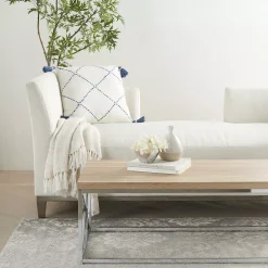 Mina Victory Life Styles Braided Stripe Tassels Throw Pillow -Safavieh Store 5048447 ALT2