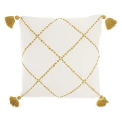 Mina Victory Life Styles Braided Stripe Tassels Throw Pillow