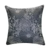 Edie At Home Edie@Home Fine Line Embroidered Floral Indoor Outdoor Throw Pillow