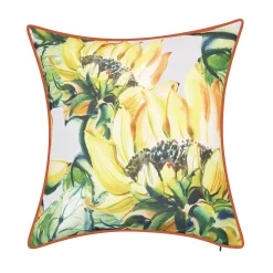 Edie At Home Edie@Home Indoor Outdoor Sunflower Watercolor Reversible Throw Pillow