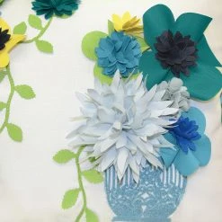 Edie At Home Edie@Home Indoor Outdoor Flower Pots Dimensional Embroidered Throw Pillow -Safavieh Store 5058583 ALT6