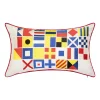 Edie At Home Edie@Home Indoor Outdoor Nautical Flags Reversible Throw Pillow