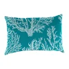 Jordan Manufacturing Indoor Outdoor Lumbar Throw Pillow -Safavieh Store 5173780 Seacoral Turquoise