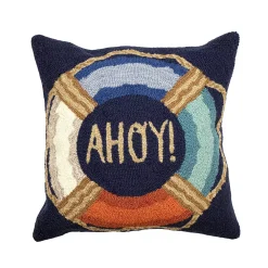 Liora Manne Frontporch Ahoy Indoor Outdoor Throw Pillow