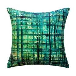 Edie At Home Edie@Home Velvet Rainforest Metallic Throw Pillow