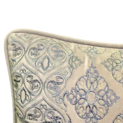 Edie At Home Edie@Home Velvet Patchwork Embroidered Lumbar Throw Pillow -Safavieh Store 5316678 ALT3