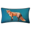 Edie At Home Edie@Home Watercolor Fox Print With Ribbon Embroidery Throw Pillow 1 Edie At Home Edie@Home Watercolor Fox Print With Ribbon Embroidery Throw Pillow -Safavieh Store 5534685 Teal