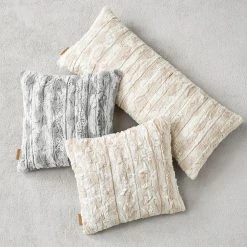 Koolaburra By UGG Serah Faux Fur Bolster Throw Pillow -Safavieh Store 5620552 ALT3