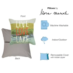 Liora Manne Frontporch Live Love Lake Indoor Outdoor Pillow -Safavieh Store 5626805 ALT5