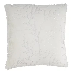 Mina Victory Faux Fur Metallic Branches Indoor Throw Pillow