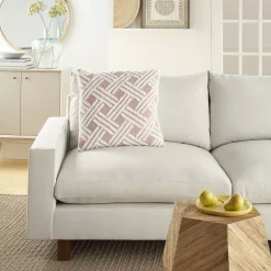 Mina Victory Faux Fur Jaquared Basketweave Indoor Throw Pillow -Safavieh Store 5778469 ALT5