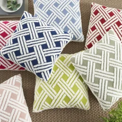 Mina Victory Faux Fur Jaquared Basketweave Indoor Throw Pillow -Safavieh Store 5778469 ALT6