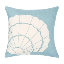 C&F Home Seashell Burlap Applique Throw Pillow