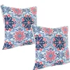 Sunnydaze Decor Sunnydaze Set Of 2 Outdoor Throw Pillows - 16-Inch - Red And Blue Floral